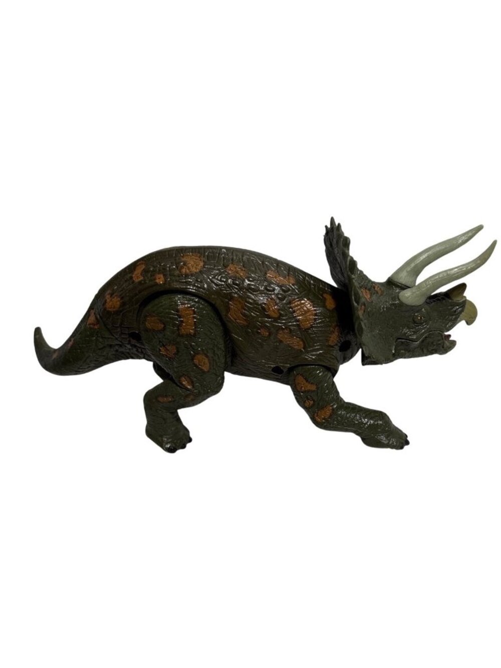 Triceratops Dinosaur Figure Textured Details Realistic Design Kid Galaxy Green